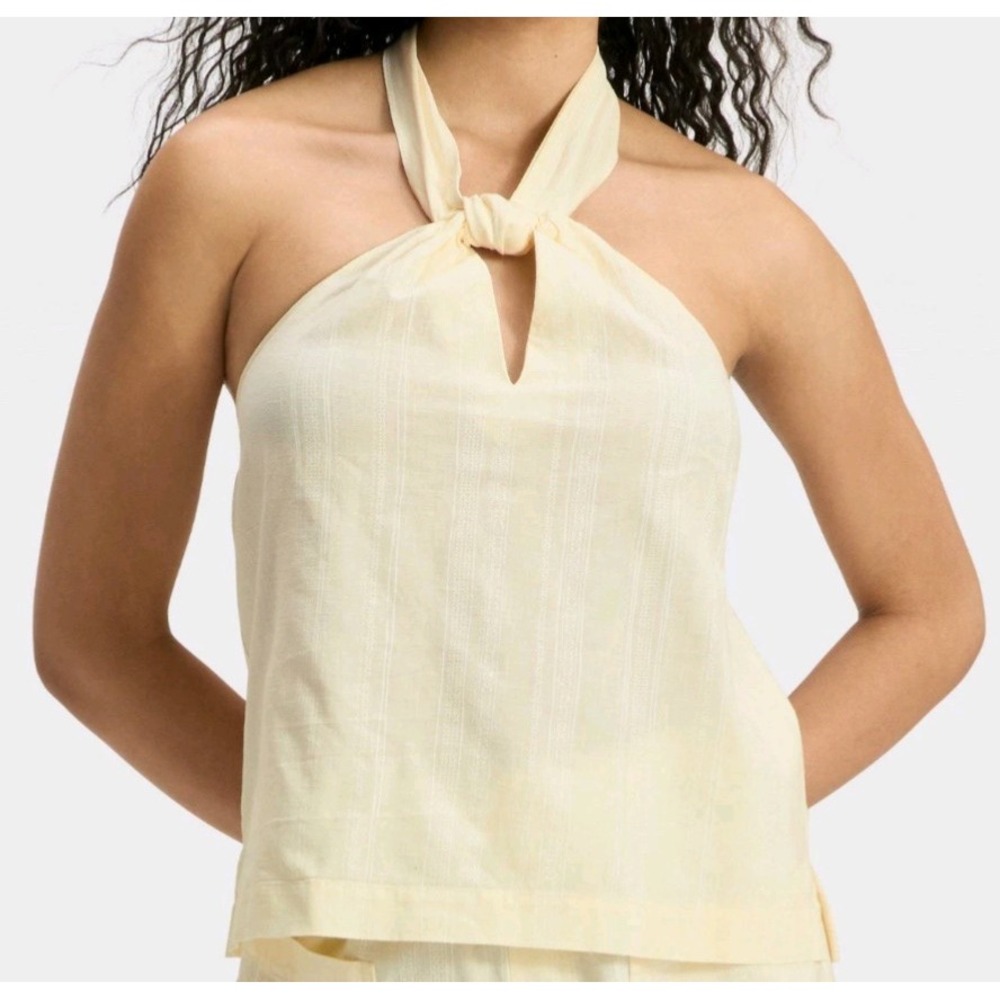 🥥 Women's Knotted Halter Top - Universal Thread Cream Size M